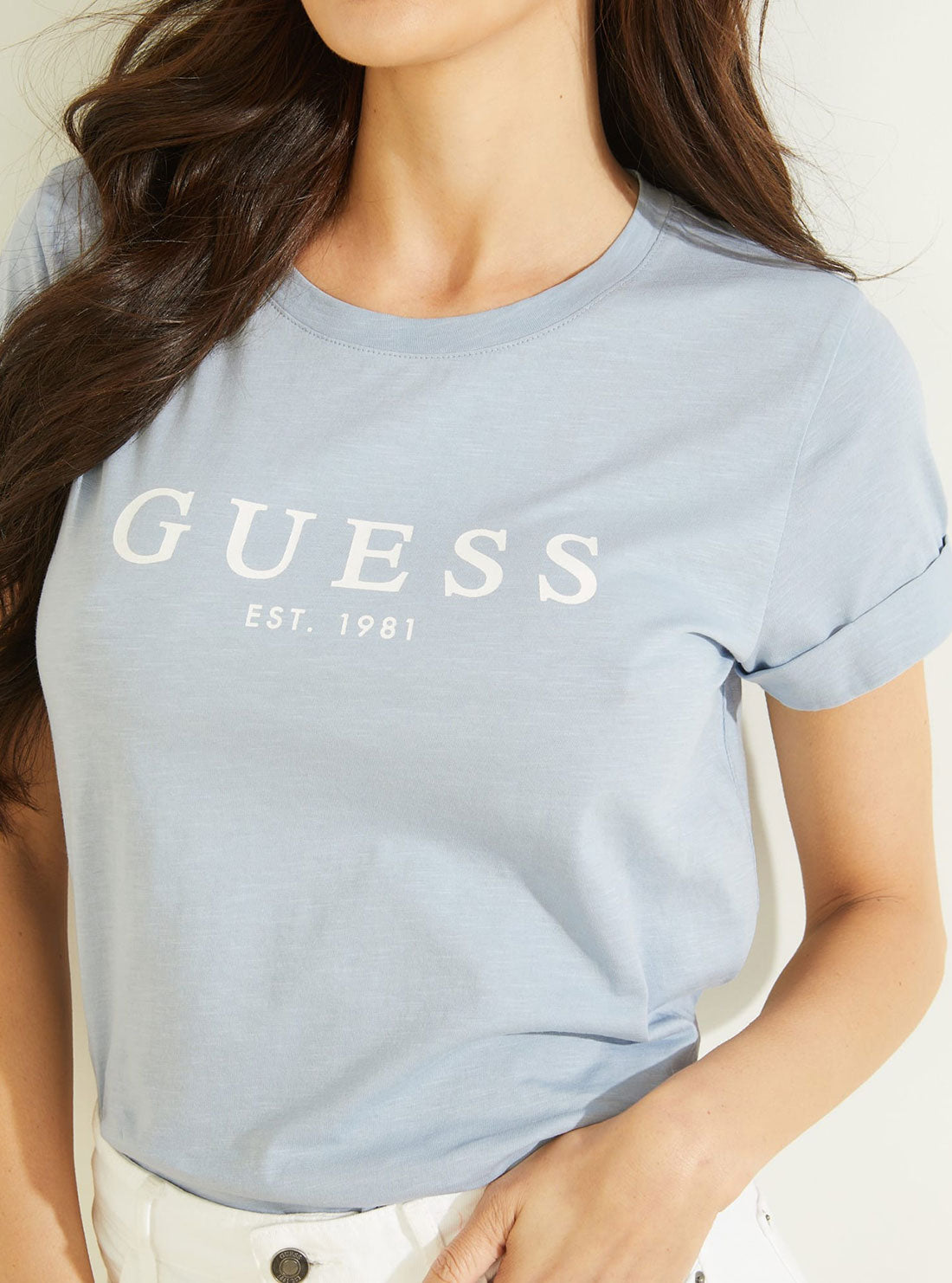 Eco Blue 1981 Rolled Cuff Logo T-Shirt