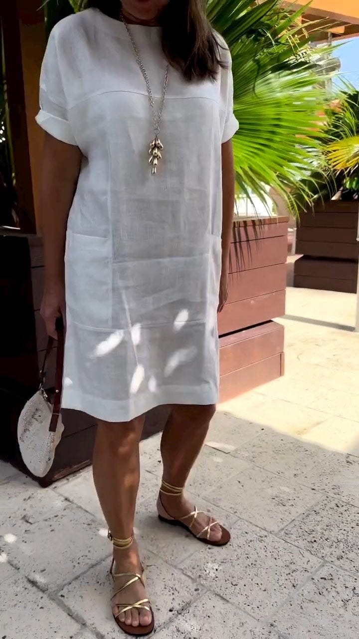 Round Neck Short Sleeve Dress