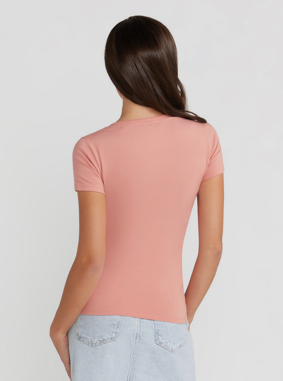 Eco Rose V-Neck Mini Logo T-Shirt