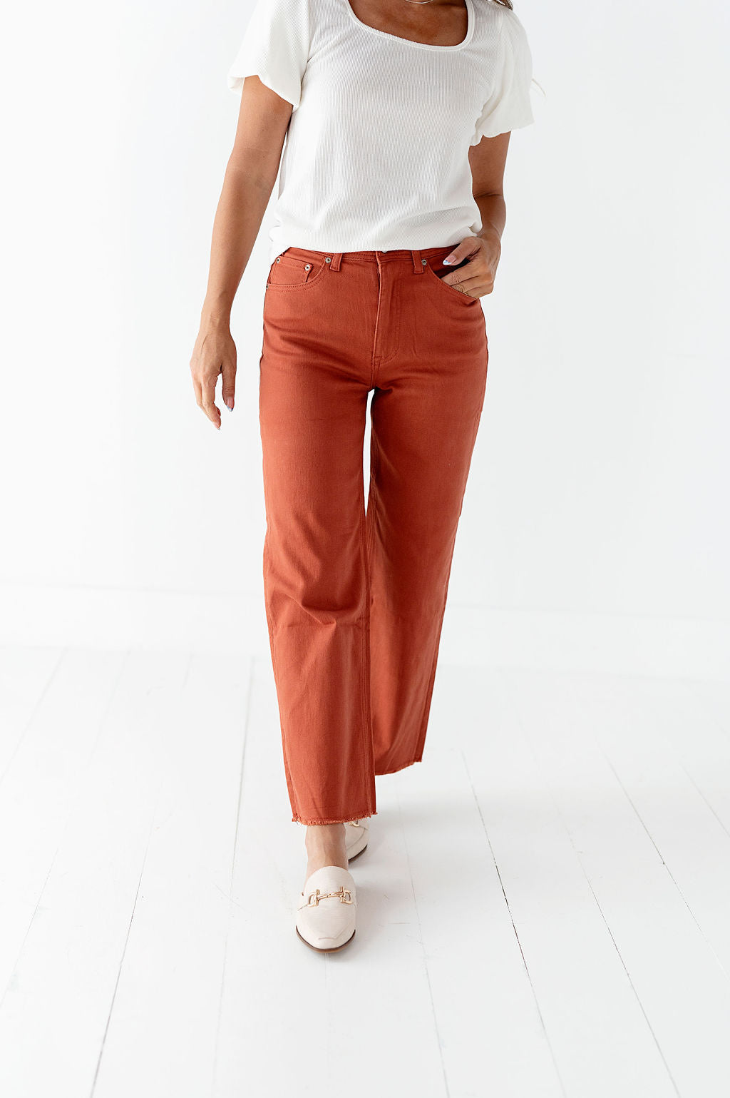 Kai High Rise Jeans in Orange Clay